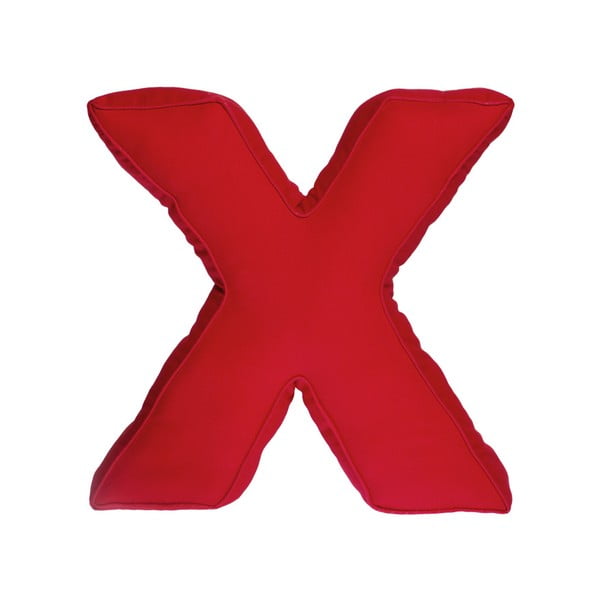 Látkový polštář X, červený