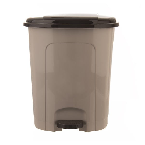 Кафяво пластмасово кошче за боклук с педал 30 l – Orion-image-4