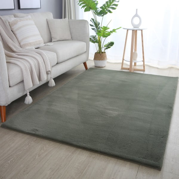 Зелен килим подходящ за пране 60x110 cm Pouffy – Ayyildiz Carpets-image-1