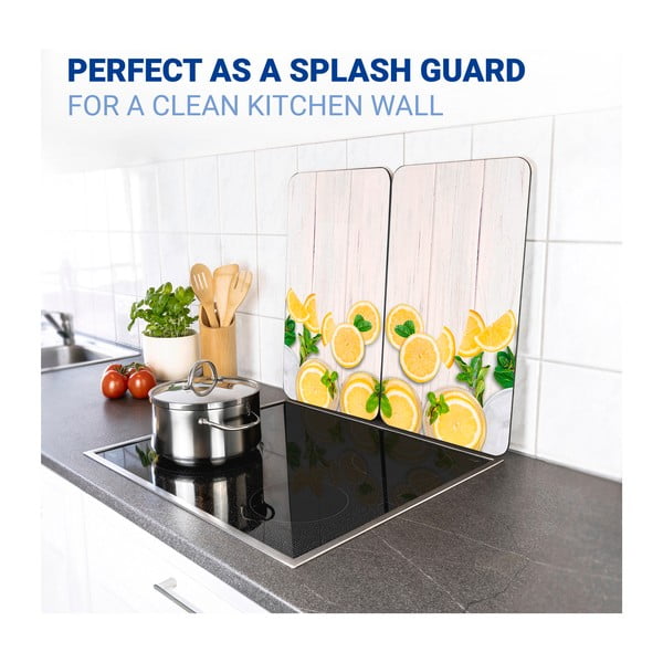 Капаци за печка от закалено стъкло 2 бр. 52x30 cm Lemons – Wenko-image-4