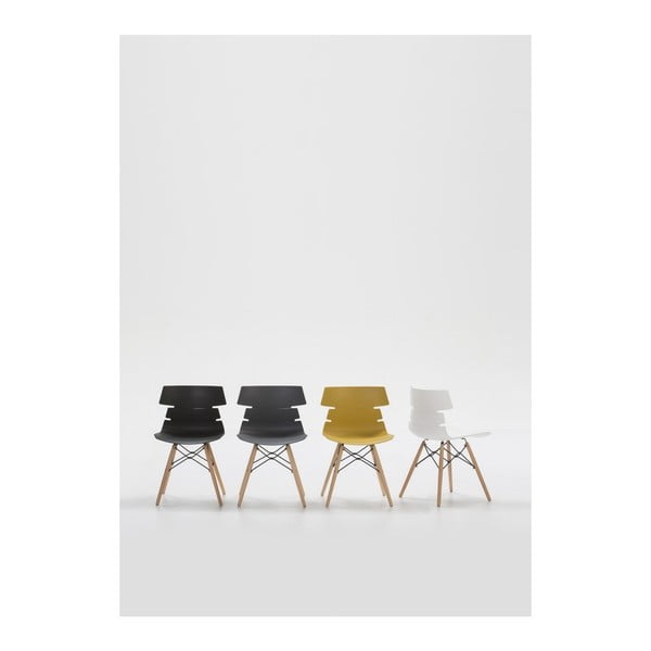 Комплект от 4 бели трапезни стола Iris - Marckeric-image-1