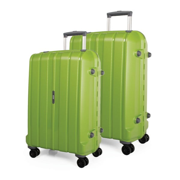 Sada 2 zelených cestovních kufrů na kolečkách Arsamar Moore