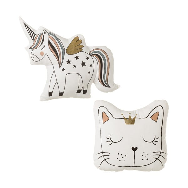 Комплект от 2 възглавници във формата на еднорог и котка Unimasa - Casa Selección