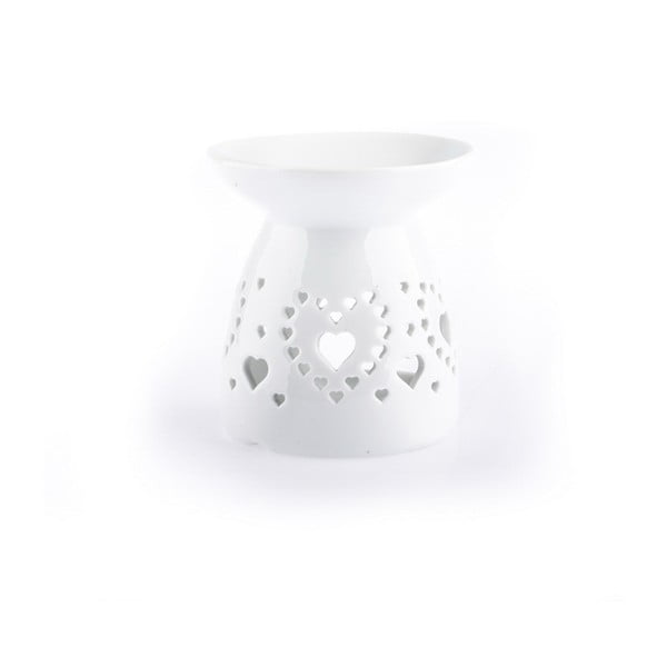 Бяла керамична ароматерапевтична лампа, височина 11 cm - Dakls