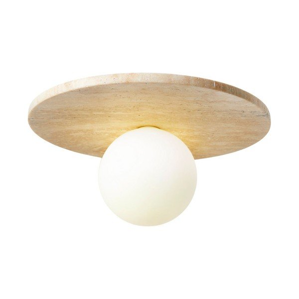 Бежово каменно осветително тяло за таван със стъклен абажур ø 12 cm Hilde – Opviq lights