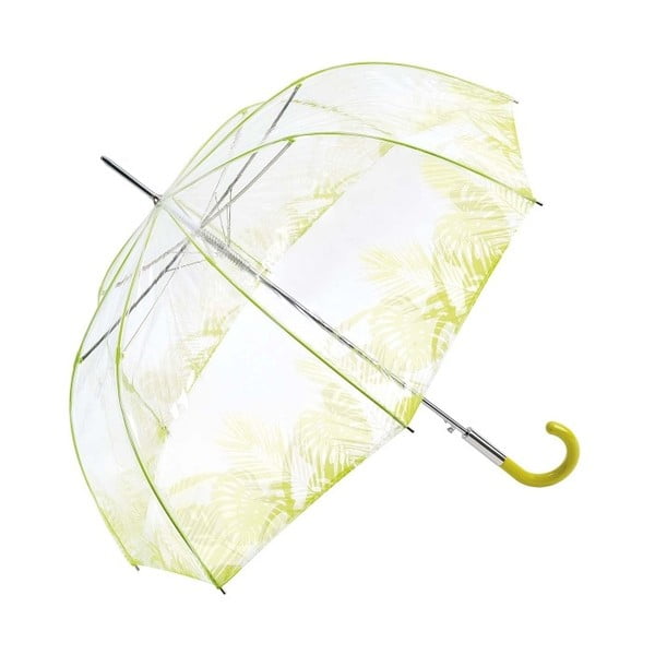 Прозрачен чадър за птици с тропически листа със зелени детайли, ⌀ 86 cm - Ambiance