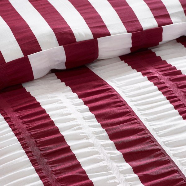 Тъмнолилаво двойно  спално бельо 220x230 cm Seersucker Frill Stripe – Catherine Lansfield-image-4