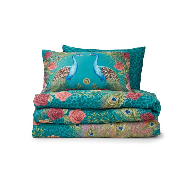 Тюркоазено двойно  спално бельо от памучен сатен 200x200 cm Xanadu Peacock – Matthew Williamson