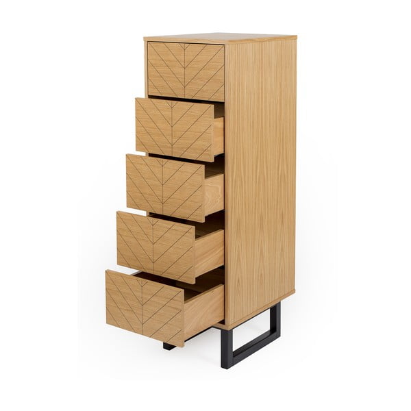 Комод с чекмеджета от дъб Camden Herringbone, 40 x 123 cm Mora - Woodman-image-3