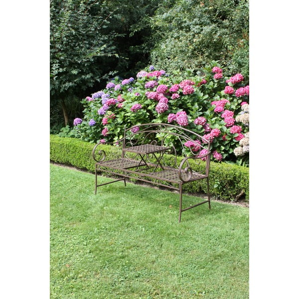 Кафява метална градинска пейка Saket – Garden Pleasure-image-4