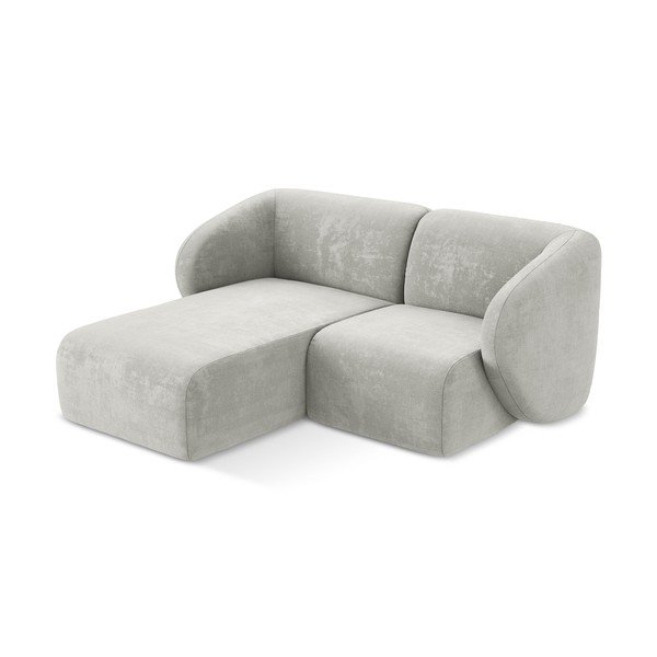 Светлосив шенилов ъглов диван (ляв ъгъл) Lani – Makamii-image-2