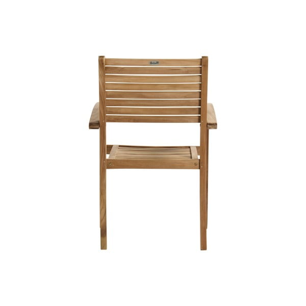 Градински стол от масивно дърво в естествен цвят Sunderland – Hartman-image-3