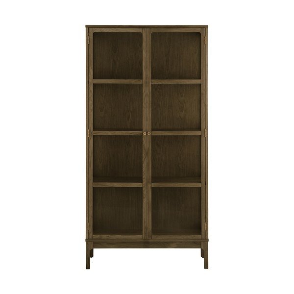 Тъмнокафява витрина от декор от дъб  90x180x40 cm Zamora – House Nordic-image-2