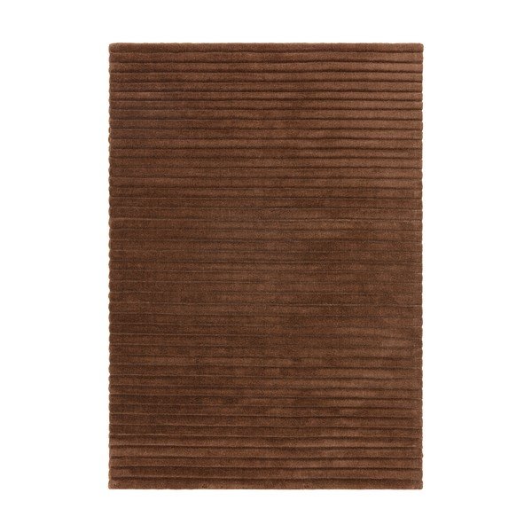 Тъмнокафяв ръчно изработен вълнен килим 160x230 cm – Asiatic Carpets