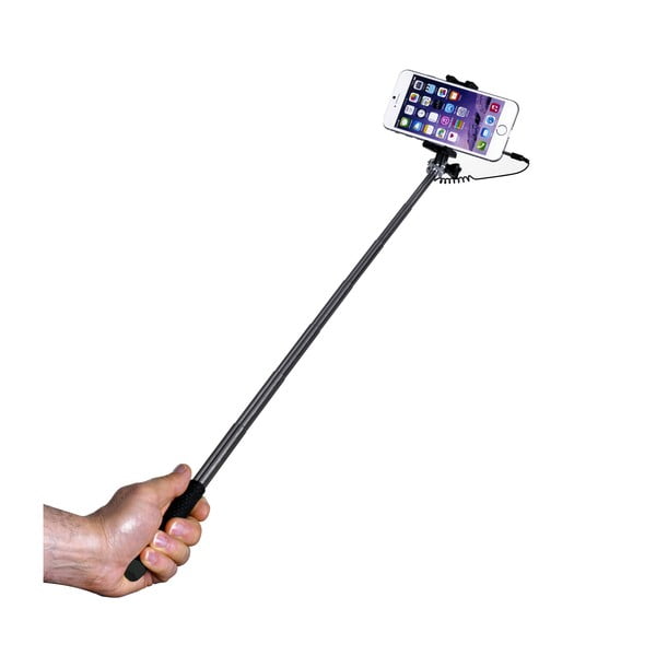 Černá selfie tyč Celly Mini selfie, spoušť přes 3.5mm jack-image-1