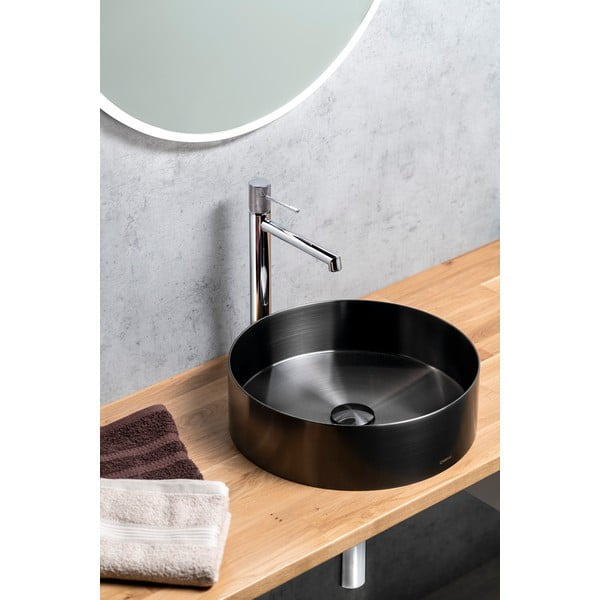 Стояща батерия за мивка в лъскаво-сребрист цвят Solaris – Sapho-image-1