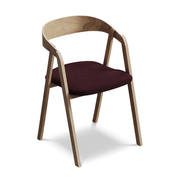 Бордо трапезен стол от масивна дървесина Erika – Makamii