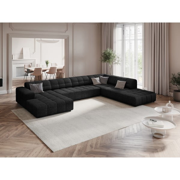 Антрацитен ъглов диван (десен ъгъл/"U") Chicago - Cosmopolitan Design-image-1