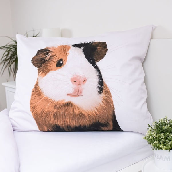 Бяло единично  памучно детско спално бельо 140x200 cm Guinea Pig – Jerry Fabrics-image-3
