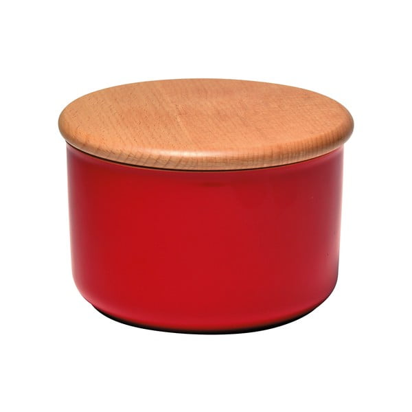 Червен буркан с дървен капак , обем 1 л - Emile Henry