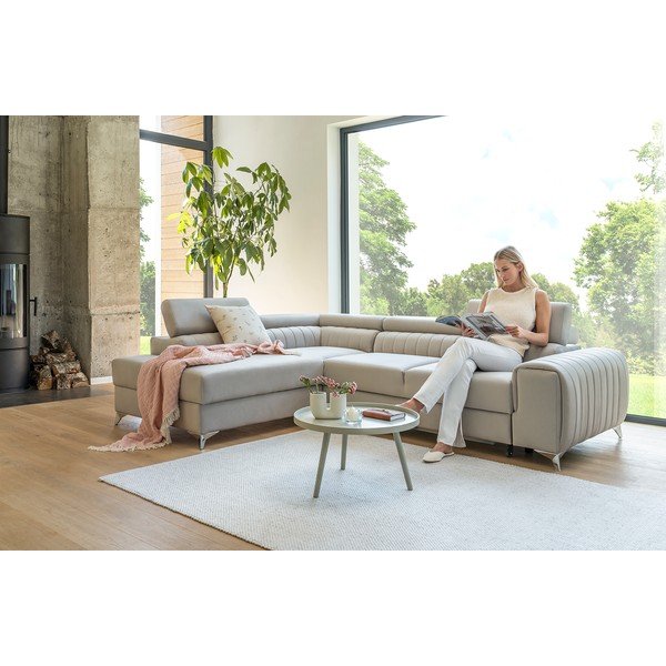 Зелен кадифен разтегателен ъглов диван с място за съхранение (ляв ъгъл L форма) Laurence – ELTAP-image-4