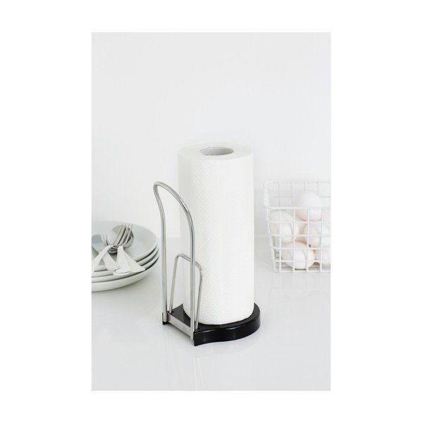 Черен гланц стоманена стойка за кухненска хартия – Brabantia-image-1