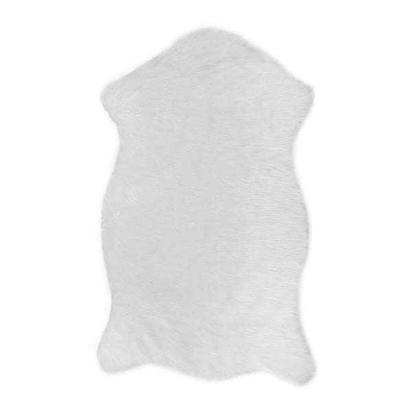 Бял килим от изкуствена кожа Dione, 100 x 75 cm - Unknown