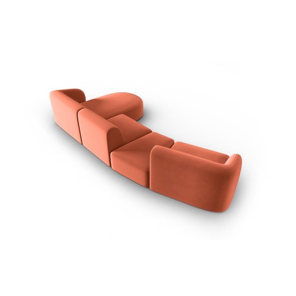 Розов кадифен ъглов диван (десен ъгъл) Paolo – Milo Casa-image-3
