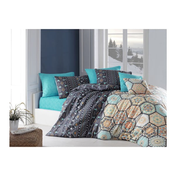 Спално бельо с чаршаф за единично легло Halamas, 160 x 220 cm - Mijolnir