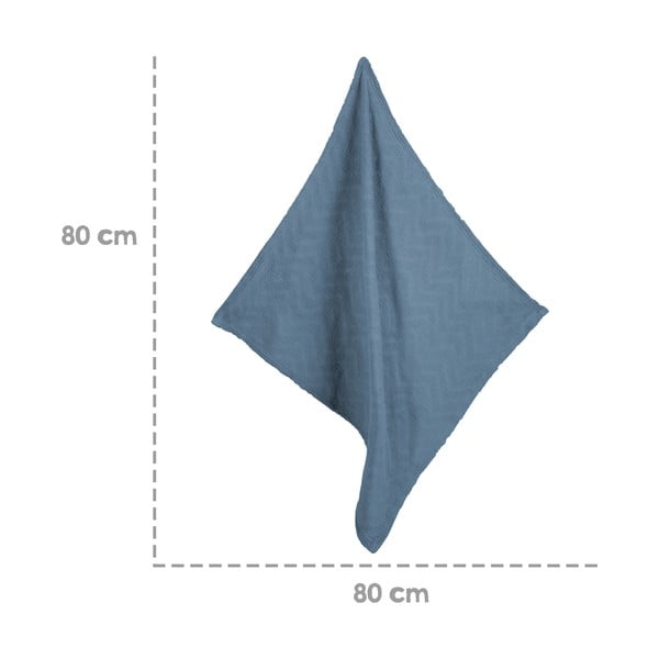 Синьо  плетено бебешко одеяло от органичен памук 80x80 cm Seashells – Roba-image-2