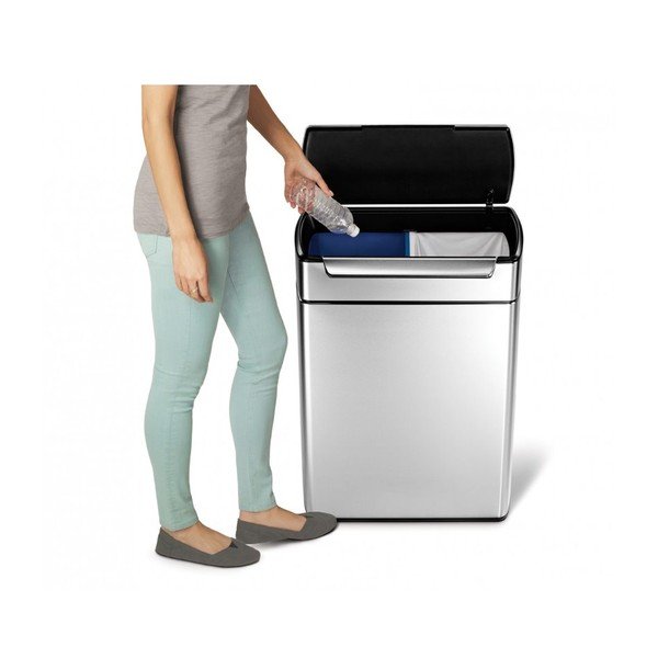 Dotykový odpadkový koš na tříděný odpad simplehuman, 24/24 l-image-3