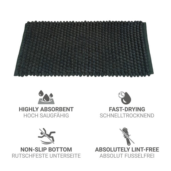 Тъмнозелен текстилен килим за баня 50x80 cm Solivo – Wenko-image-4