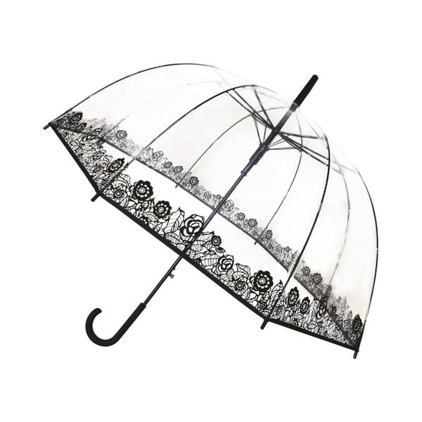 Клетка за птици Черни цветя прозрачен чадър, ⌀ 81 cm - Ambiance