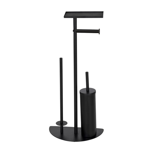Черна стоманена поставка за тоалетна хартия с четка Cosenza - Wenko-image-1