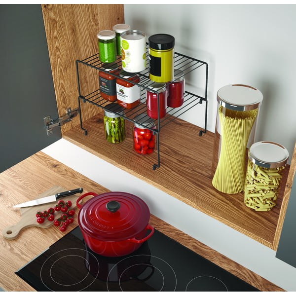 Комплект от 2 черни допълнителни рафта за кухня Brooklyn Lava - Metaltex-image-3