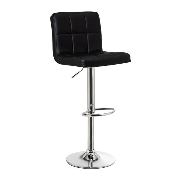 Черни бар столове в комплект от 2 бр. с регулируема височина  от имитация на кожа (височина на седалката 93 cm) – Casa Selección