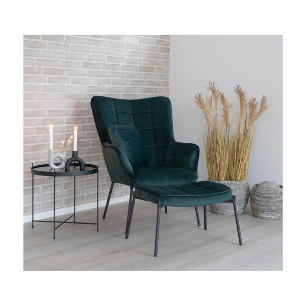 Зелено кадифено кресло Glasgow – Bonami Essentials-image-1