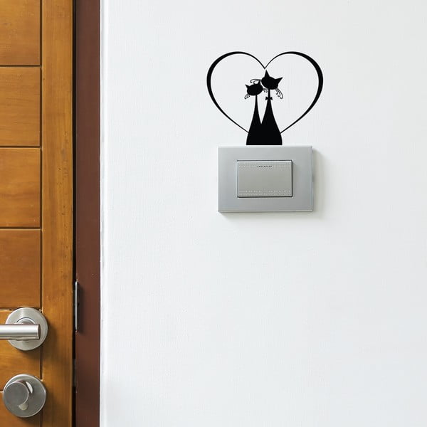Черен стикер за превключвател Cat Couple - Ambiance-image-1
