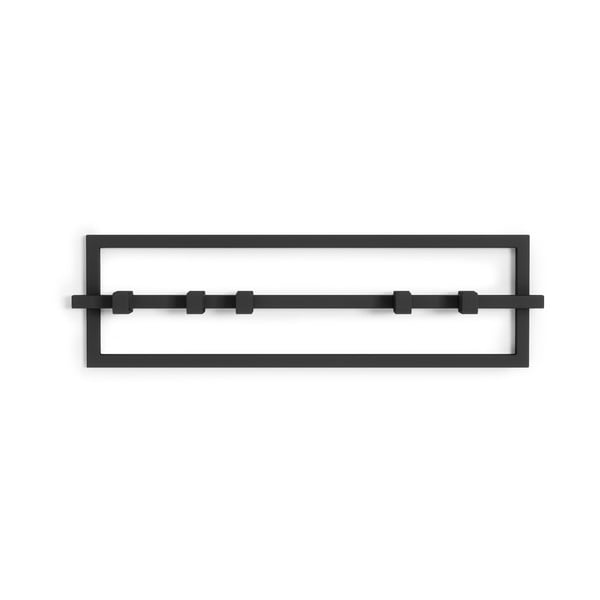 Черна метална закачалка за стена Cubiko - Umbra