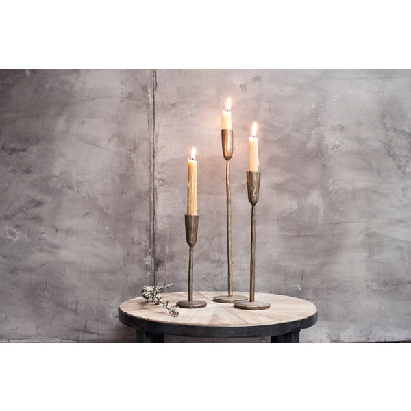 Метален свещник в златист цвят , височина 40 cm Mbata - Nkuku-image-1