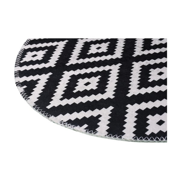 Черно-бял миещ се кръгъл килим ø 120 cm - Vitaus-image-2