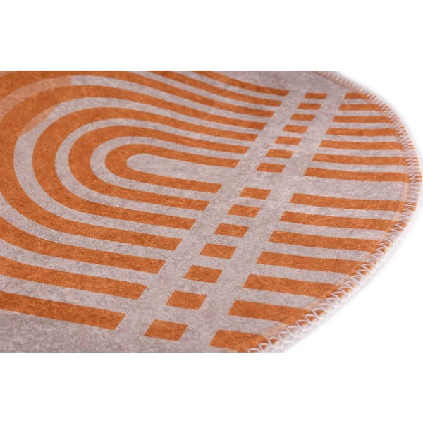 Оранжев/сив кръгъл килим подходящ за пране ø 100 cm Arch – Vitaus-image-2