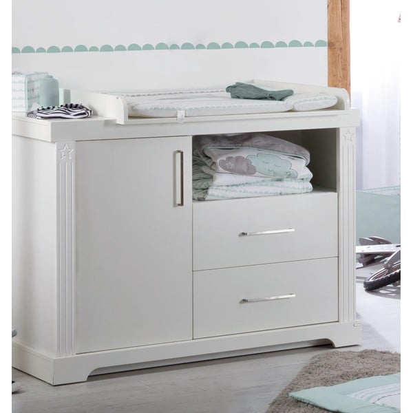 Бял нисък скрин с маса за преповиване 120x98 cm Maxi - Roba-image-1