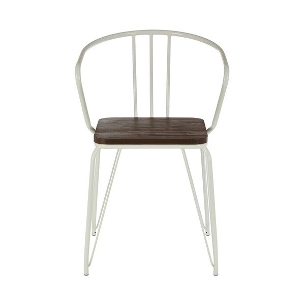 Бял/в естествен цвят трапезен стол от масивен бряст District – Premier Housewares-image-2