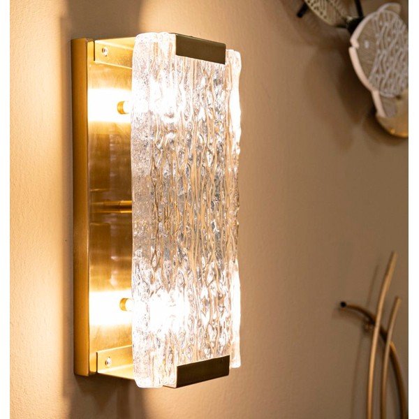 Стъклена стенна лампа  в златист цвят Oblin – Mauro Ferretti-image-1