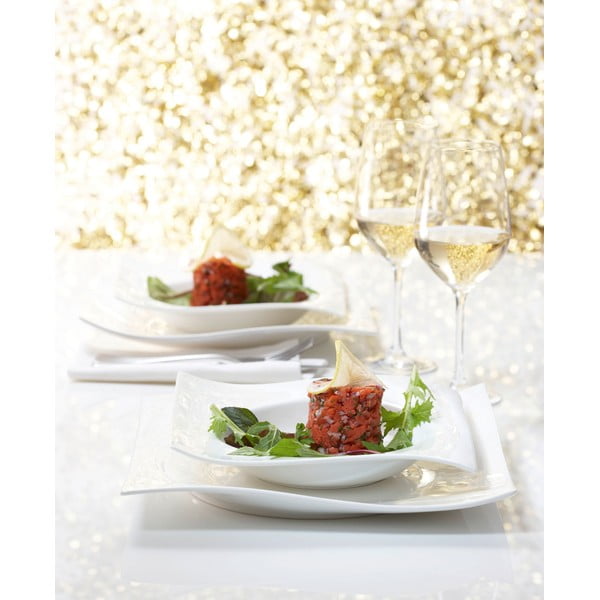 Десертна чиния от бял порцелан Motion, 18 x 18 cm - Maxwell & Williams-image-1