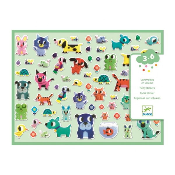 Комплект пластмасови стикери Animal friends - Djeco