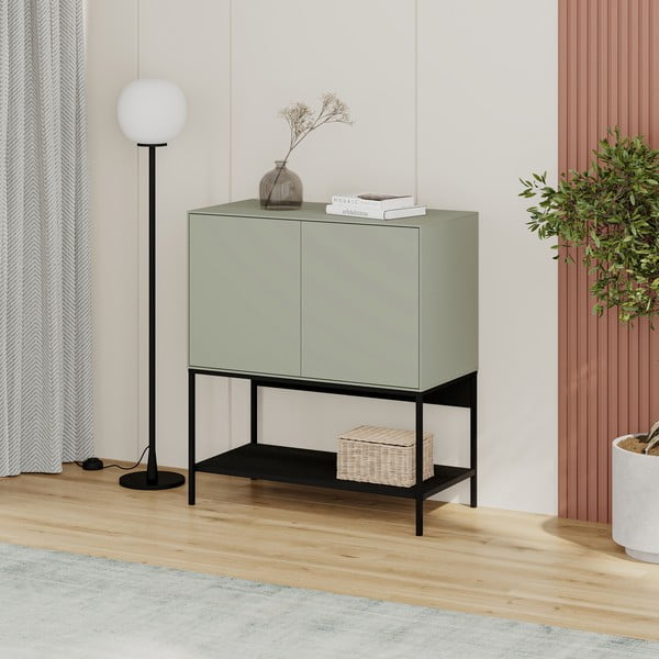 Зелено-черно шкафче 80x90x40 cm Amira – Marckeric-image-3