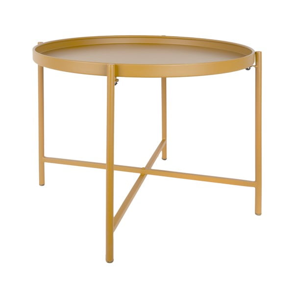 Метална кръгла масичка за кафе в цвят жълта охра ø 50 cm Meseta  – Leitmotiv