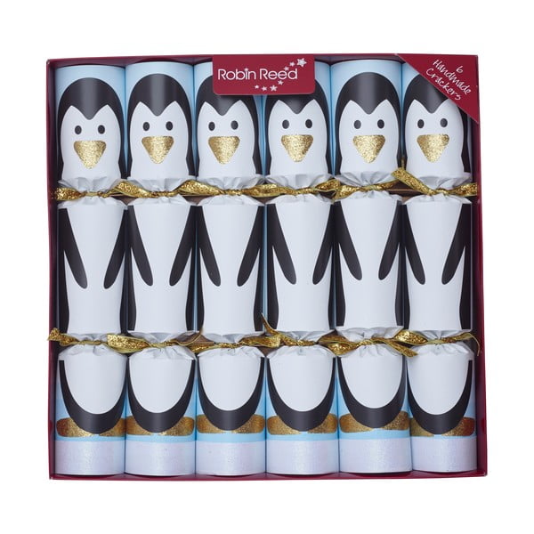 Коледни крекери в комплект от 6 броя Racing Penguin - Robin Reed